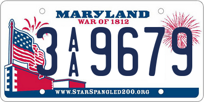 MD license plate 3AA9679