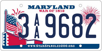 MD license plate 3AA9682