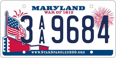 MD license plate 3AA9684