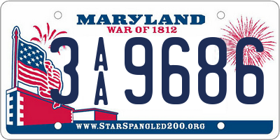 MD license plate 3AA9686