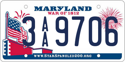 MD license plate 3AA9706