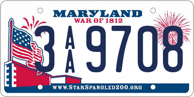 MD license plate 3AA9708