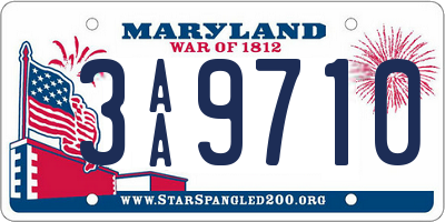 MD license plate 3AA9710