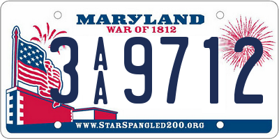 MD license plate 3AA9712