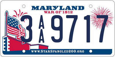 MD license plate 3AA9717