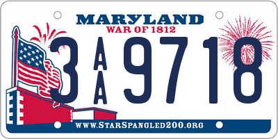 MD license plate 3AA9718