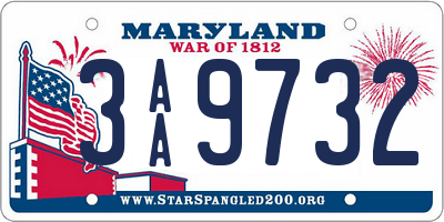 MD license plate 3AA9732