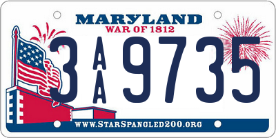 MD license plate 3AA9735