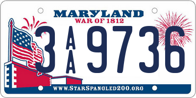 MD license plate 3AA9736