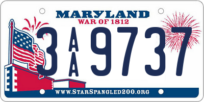 MD license plate 3AA9737