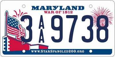 MD license plate 3AA9738