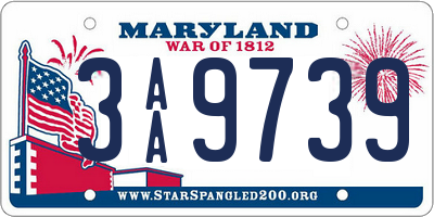 MD license plate 3AA9739