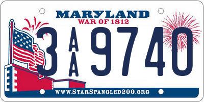 MD license plate 3AA9740