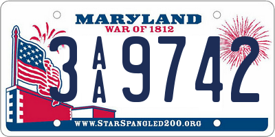 MD license plate 3AA9742