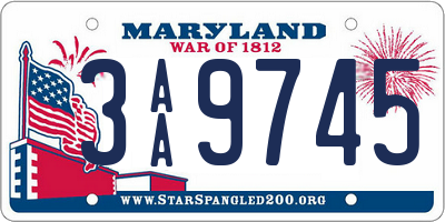 MD license plate 3AA9745