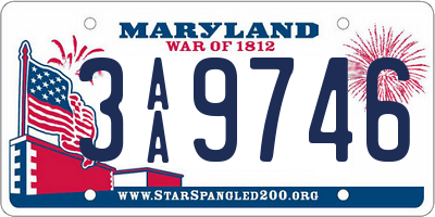 MD license plate 3AA9746