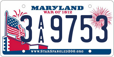 MD license plate 3AA9753