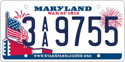 MD license plate 3AA9755