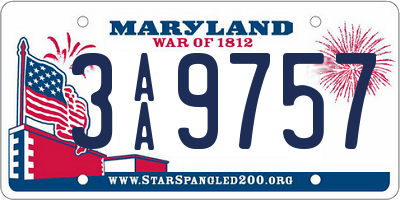 MD license plate 3AA9757