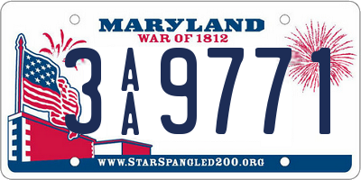 MD license plate 3AA9771