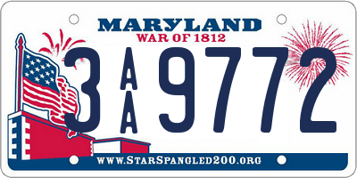 MD license plate 3AA9772