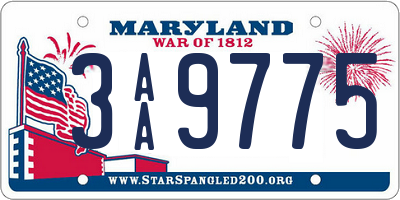 MD license plate 3AA9775