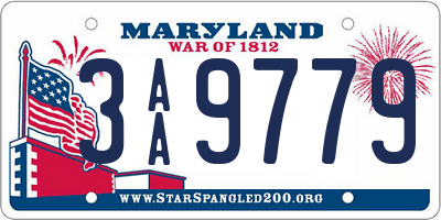 MD license plate 3AA9779