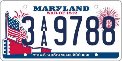 MD license plate 3AA9788