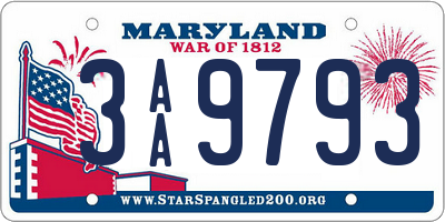 MD license plate 3AA9793