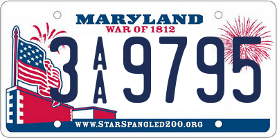 MD license plate 3AA9795