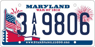 MD license plate 3AA9806