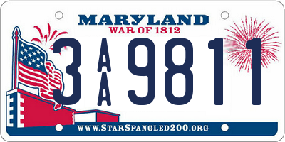 MD license plate 3AA9811