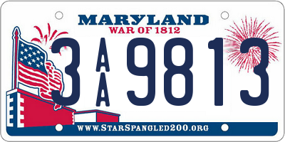 MD license plate 3AA9813