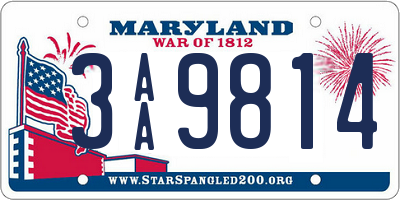 MD license plate 3AA9814