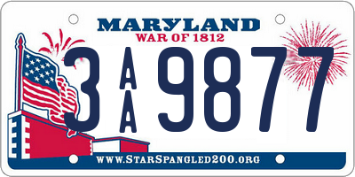 MD license plate 3AA9877