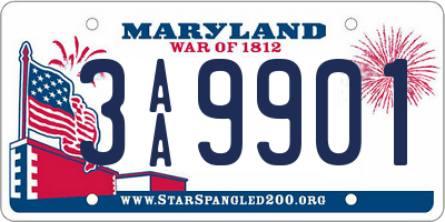 MD license plate 3AA9901