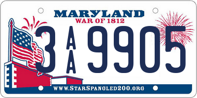 MD license plate 3AA9905