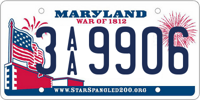 MD license plate 3AA9906