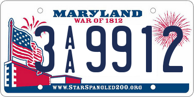 MD license plate 3AA9912