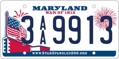 MD license plate 3AA9913