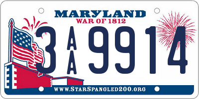 MD license plate 3AA9914