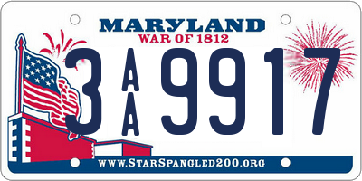 MD license plate 3AA9917