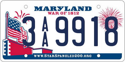 MD license plate 3AA9918