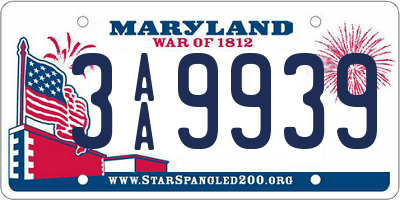 MD license plate 3AA9939