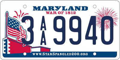 MD license plate 3AA9940