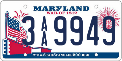 MD license plate 3AA9949