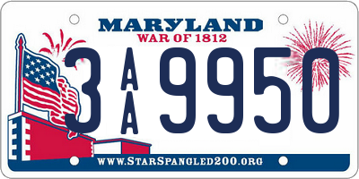 MD license plate 3AA9950