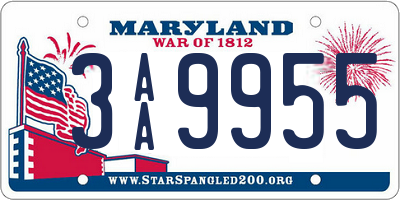 MD license plate 3AA9955