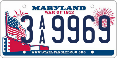 MD license plate 3AA9969