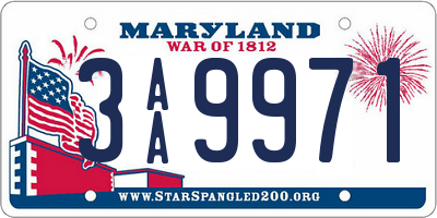 MD license plate 3AA9971